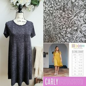 LuLaRoe Slinky Black & Gray Carly Dress